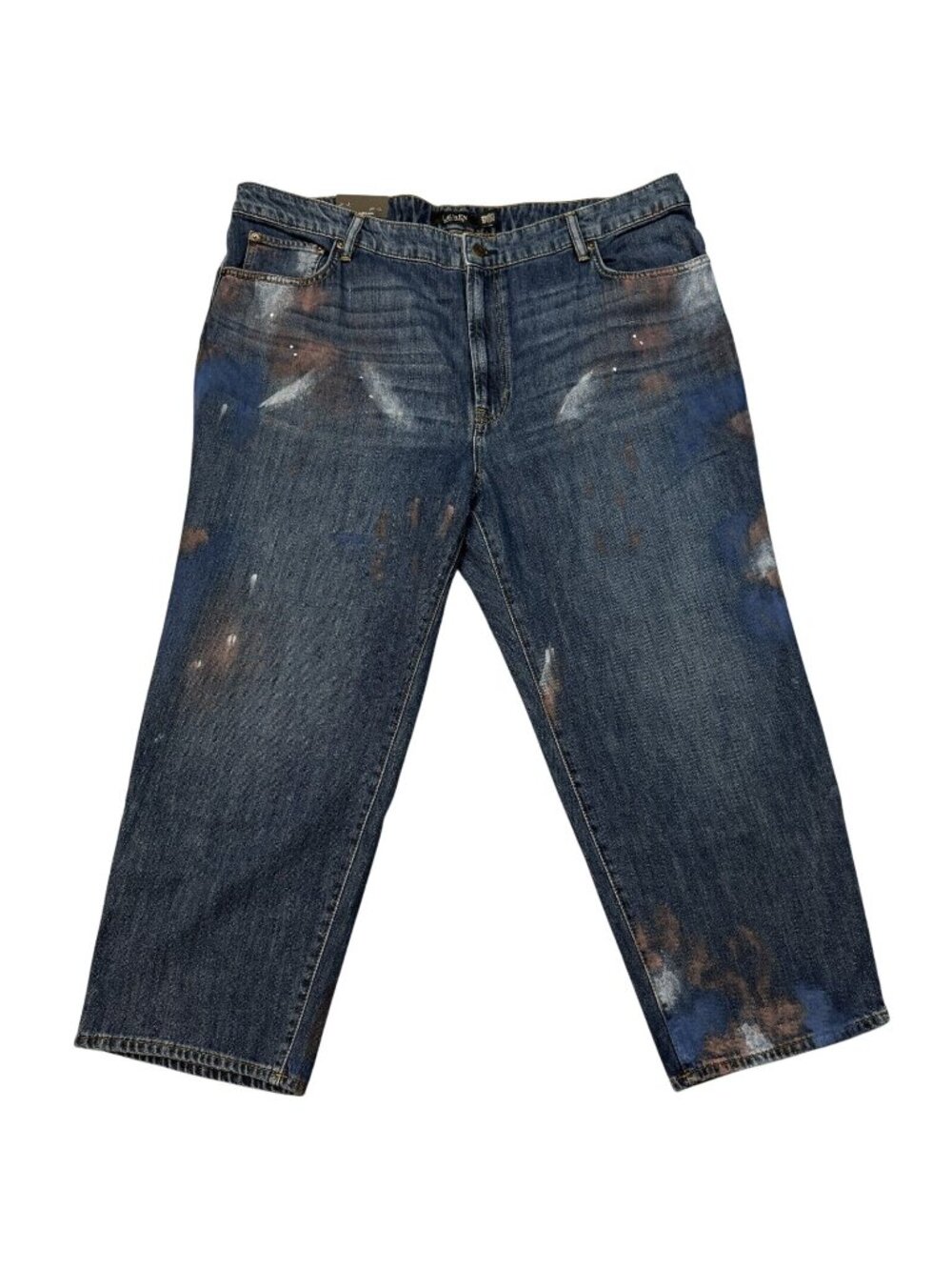 Lauren Ralph Crop Jeans Lauren Womens Sz 18W Blue Denim High Rise Atlas Wash NWT